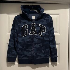 GAP Kids Navy Camo Zip-Up Hoodie